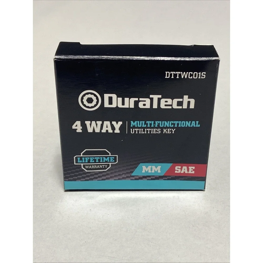 DURATECH 4 Way Utilities Key, Multi-functional Water‎ 1-Pack, Silver